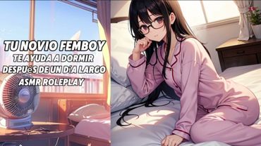 ASMR roleplay tu novio femboy te ayuda a dormir mejor ❤️‍🩹