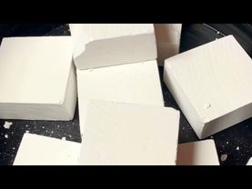 Teal Blue Starch Paste on Chalk