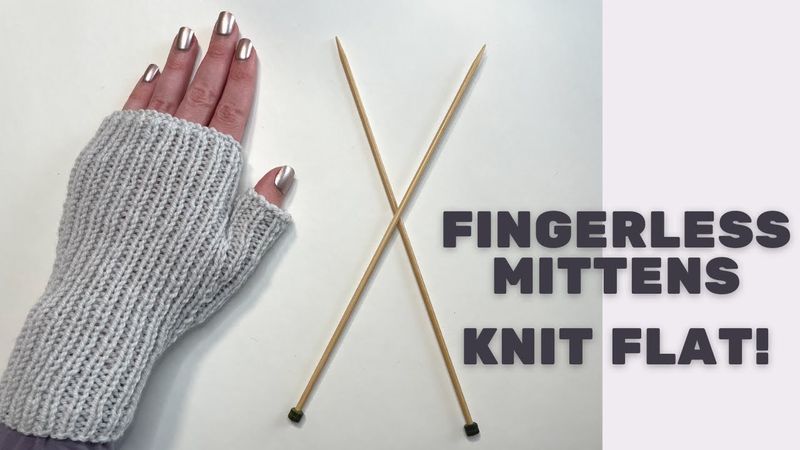 Fingerless Mittens Knit Flat | Step-By-Step Knitting Tutorial | Knitting House Square