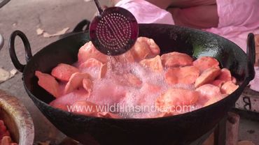 Navratri special food, including puri sabji and halwa, is being cooked during Navrarti Yusuf Sarai