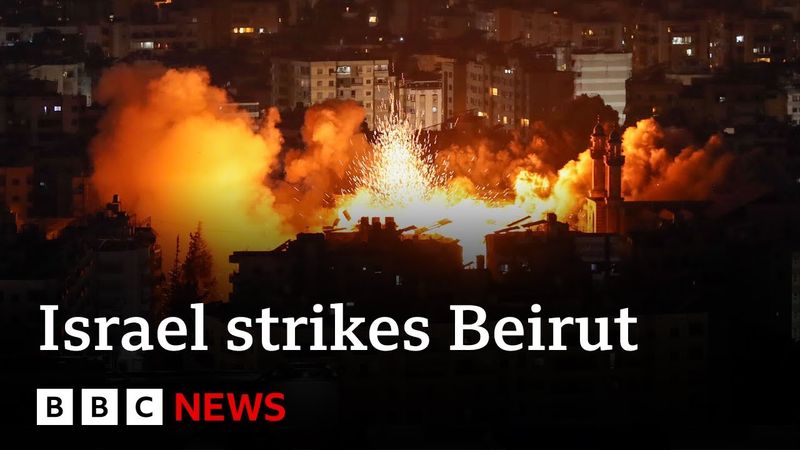 Israel strikes Lebanon's capital Beirut on eve of religious holiday | BBC News