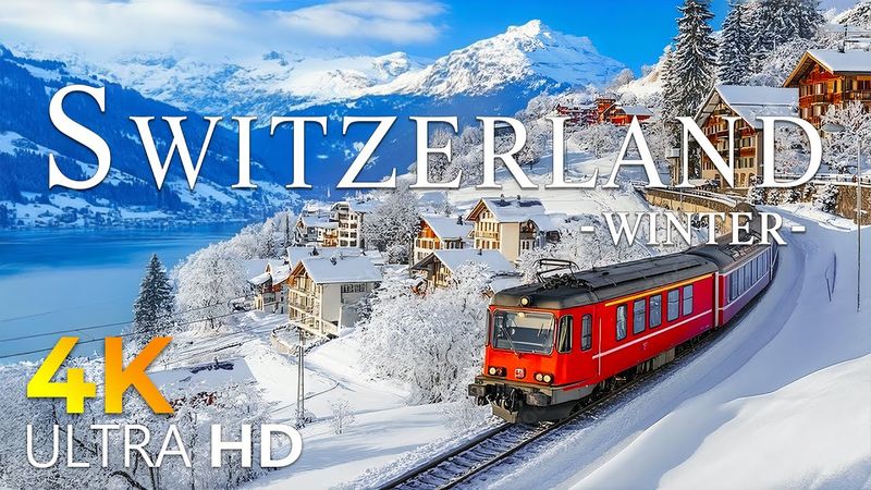 Winter Switzerland 4K Ultra HD - Stunning Footage, Relaxing Music Along With Beautiful Nature Video