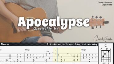 Apocalypse - Cigarettes After Sex | Fingerstyle Guitar | TAB + Chords + Lyrics