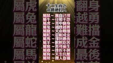 十二生肖之命最硬的人！#生肖 #十二生肖 #運勢 #生肖運勢 #