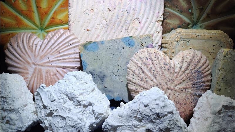 white pasted blocks丨make chalk丨asmr