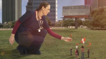 Giantess in Wright Career College Commercial