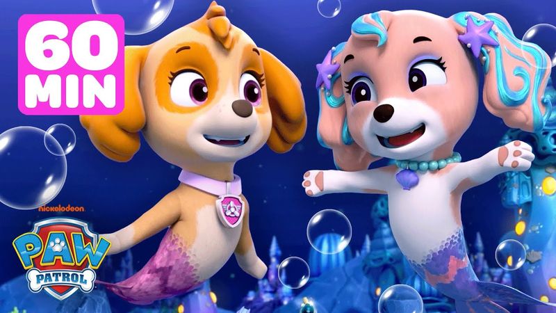 Skye & PAW Patrol Aqua Pups Underwater Rescues! w/ Coral | 1 Hour Compilation | Shimmer and Shine