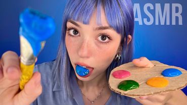 ASMR SPIT PAINTING COM TINTA FAKE 🎨