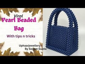 how to make pearl beaded bag at home🤗|pearl beaded bag tutorial🌹|viral pearl bag💖|pearl bag💰|purse👜