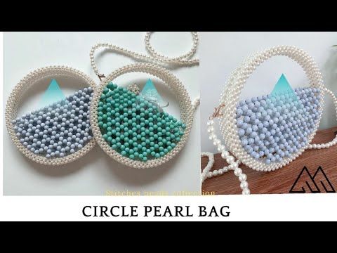 Easy Handmade  PEARL CIRCLE Hand Bag/DIY PEARL BeadBag TUTORIAL/Round Beaded Bag/BEGINNERS Friendly.