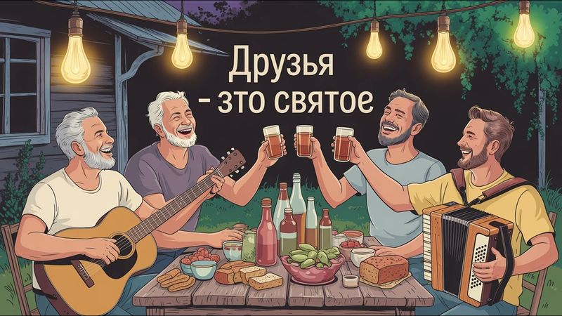 🎶 «Друзья — это святое» — весёлая, душевная песня в стиле русского шансона.