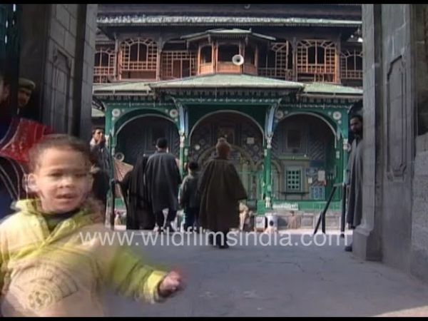 Shah-e-Hamdan Mosque in Srinagar Kashmir, on banks of Jhelum: Archival footage of Khanqah-e-Moula