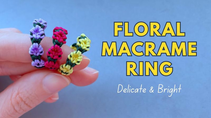🌼 Macrame Ring Tutorial – Bright Flower-Inspired Rings with Simple Knots | Easy DIY Jewelry