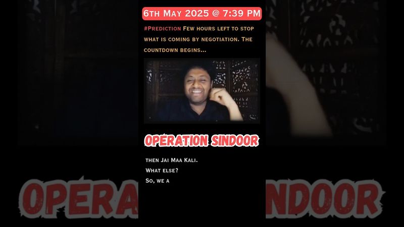6th May 2025 #prediction Few Hours left to stop what is coming by Negotiations | Operation Sindoor