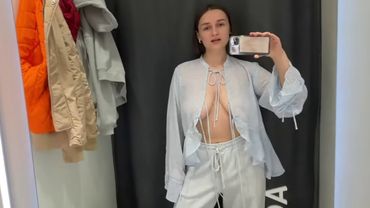 BIG BOOBS NO BRA See Through Clothes Try on Haul Transparent Fabric & No Bra
