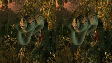 Snake & Monkey FULL 3D SBS Clip for VR Glasses
