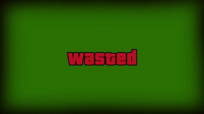 Футажи для видеомонтажа Потрачено Wasted from GTA Green Screen