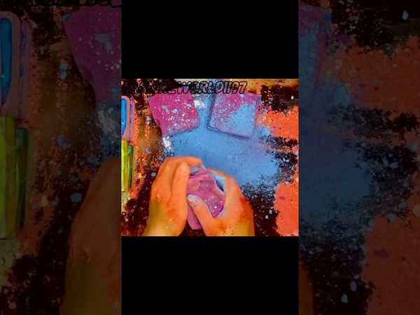 Purple no Blue #oddlysatisfying #relax #satisfying #mukbang #slime #gymchalkasmr