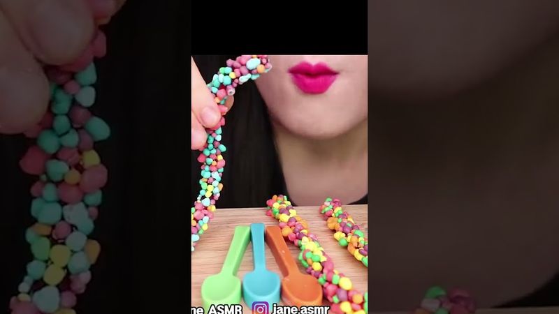 ASMR NERDS ROPE JELLY eating sounds