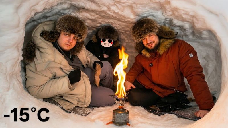 ВЫЖИВАНИЕ В СНЕЖНОЙ ПЕЩЕРЕ: как согреться на севере? Метод @Dizoff