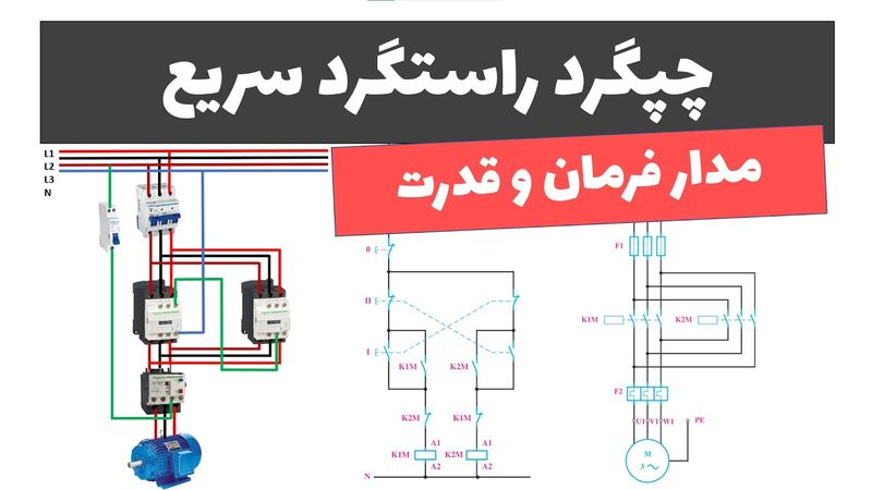 آموزش برق صنعتی - جلسه 43: مدار فرمان چپگرد راستگرد سریع