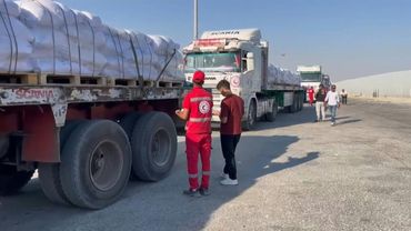 Aid trucks begin entering Gaza through the Rafah crossing | AFP