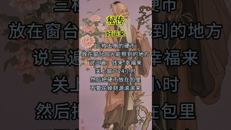 秘传《好运来》想要好运来，你就这样做！别问为什么！接了！转发！功德无量！#正能量 #人间清醒 #国学文化 #民间文化 #禅意人生 #好运来 #道家文化 #转运 #发财