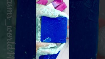 Vivid Blue Block #crushingtime #oddlysatisfying #relax #rainbowsoap #satisfying #crunchycrumbles