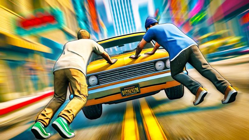 КТО ПЕРВЫЙ ДОТОЛКАЕТ МАШИНУ ЧЕРЕЗ ДОРОГУ ДУРАКОВ ПОЛУЧИТ ДЕНЬГИ!