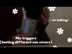 -Asmr- Mic triggers w/ different covers (mic scratching) no talking