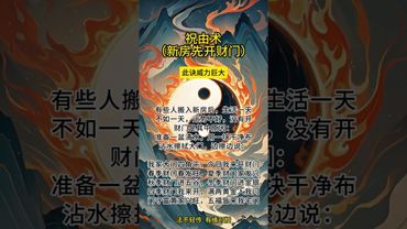 《秘传》如果你住进新屋要先开财门！门开招财，好运滚滚来！接了！转发！功德无量！记得订阅！#祝由術 #正能量 #国学文化 #道家文化 #民间文化 #招财 #开财门 #好运来 #转运 #分享 #发财