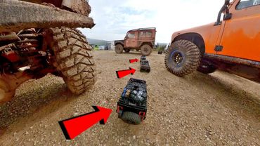 RC CARS 1/10 vs 1/1 Live Land Rover Party 4X4 EVENT, Les Comes