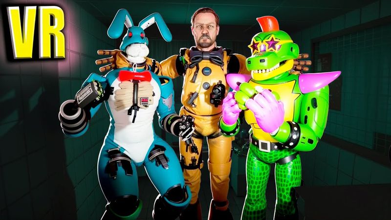 VR-Animatroniks erschrecken Wächter in Bonelab FNAF 3 COOP. Bruder Giga Monty schützt mich.