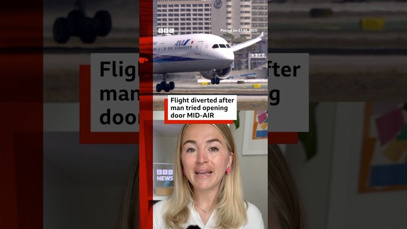 Plane makes emergency landing after passenger tried to open door during flight. #Japan #BBCNews