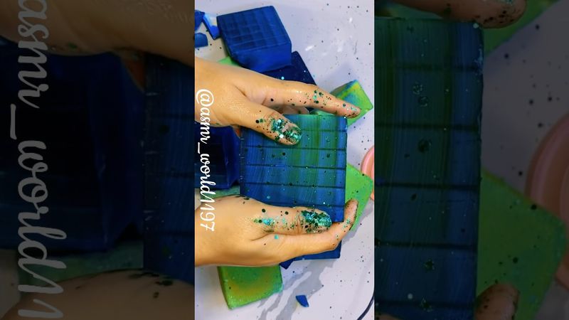 Crispy Blue #crunchycrumbles #asmrtriggers #rainbowsoap #oddlysatisfying #crushingtime #soap #relax