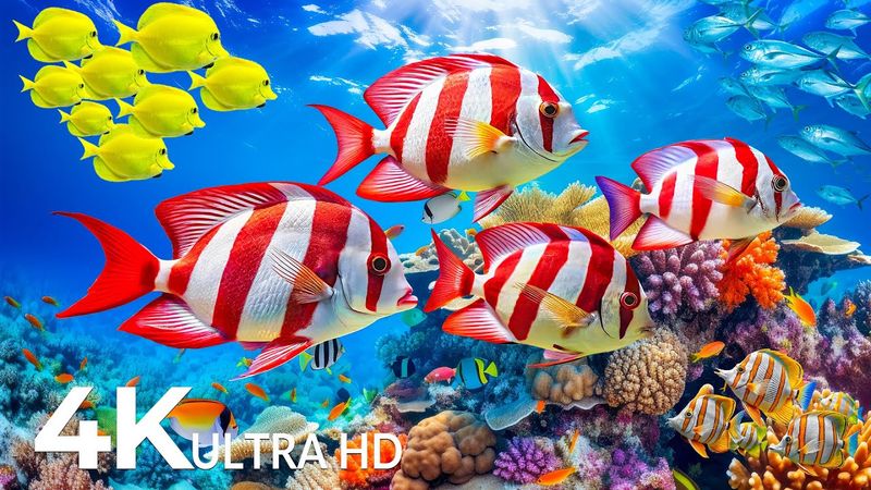 Underwater Wonders 4K - Relaxing Ocean Aquarium Video with Colorful Coral Reefs & Sea Animals