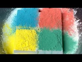 Colorful Powder on 4 Fresh Chalk Blocks