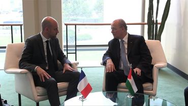 French Foreign Minister Barrot and Palestinian Prime Minister Mustafa hold bilateral meeting | AFP