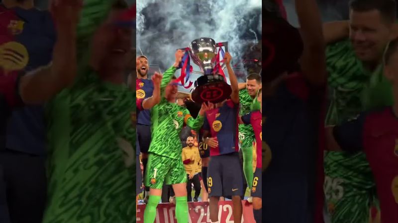 CAMPIOOOOONSSSSSS!!!!! 🏆 #fcbarcelona #shorts