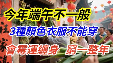 五月初五端午節，這3種顏色的衣服千萬別穿，否則霉運纏身，窮一整年！端午節要穿「這個顏色」 #生肖命理 #国学文化 #道家文化 #民间文化