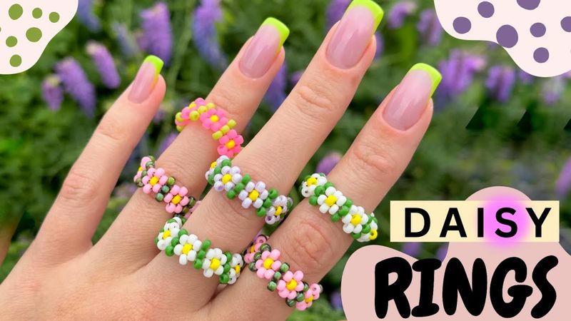 How to make BEADED DAISY RING (peyote stitch)
