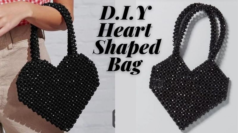 DIY Heart Shaped Beaded Bag // How to make beaded handbag // Beginner Friendly Tutorial.