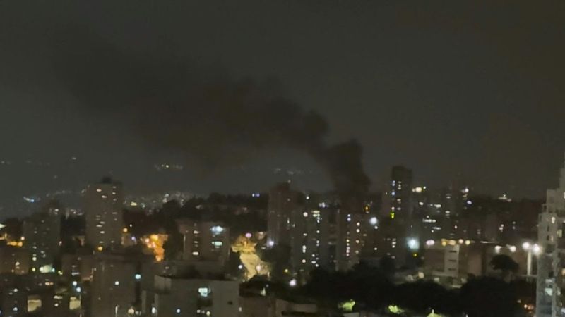 Smoke rises from the northern Israeli city of Haifa after Iran missile barrage | AFP