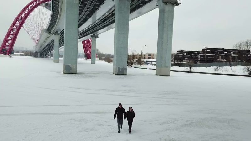 Jdi mavic pro. Живописный мост. Хождение по льду