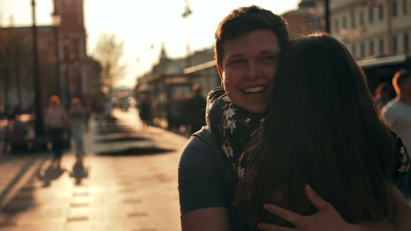 Free Footage - Joyful lovers hugging