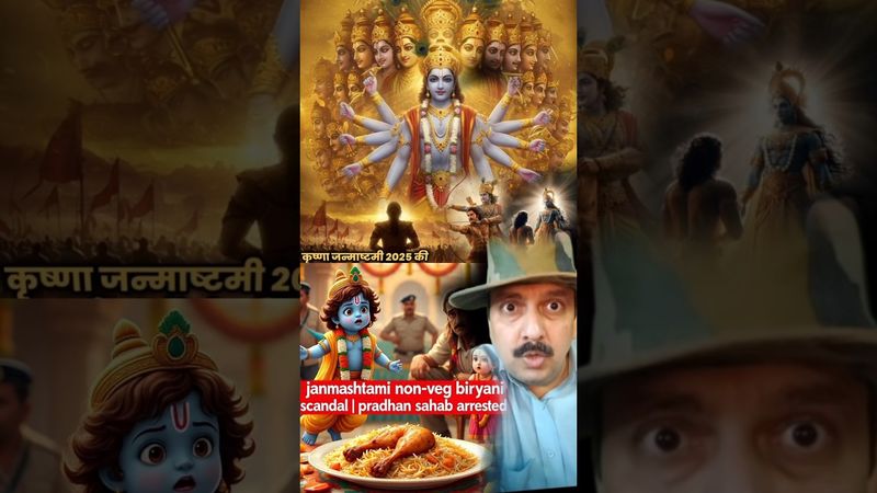 Janmashtami Biryani Controversy: Non-Veg Incident by Pradhan Sahab, Vishwaroop Krishna | Cute puppy