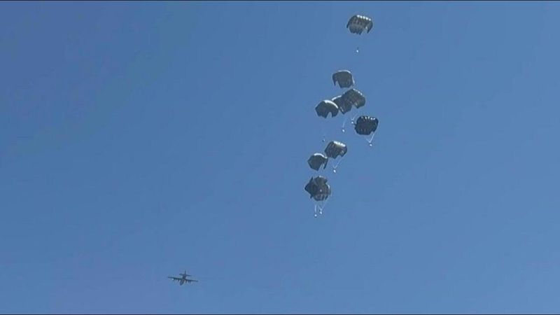 Plane airdrops aid over Gaza City | AFP