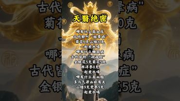 《祝由秘术》如果你有三高，你就这样喝！转发！功德无量！#道教文化 #道教 #国学文化 #非遗文化 #古人的智慧 #正能量 #祝由術 #养生秘诀 #养生之道 #养生