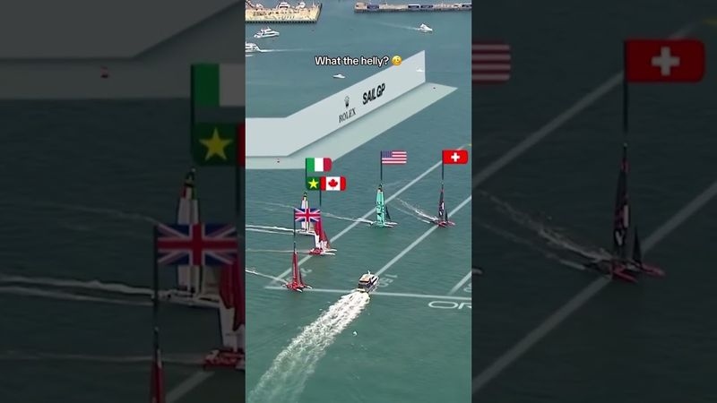 This was the sound running through everyone’s head when this happened 😅 #SailGP #sailing #racing