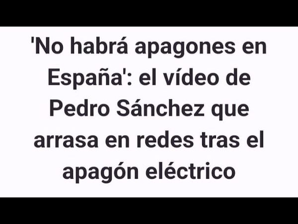 Apagón en España : la culpa es del gobierno